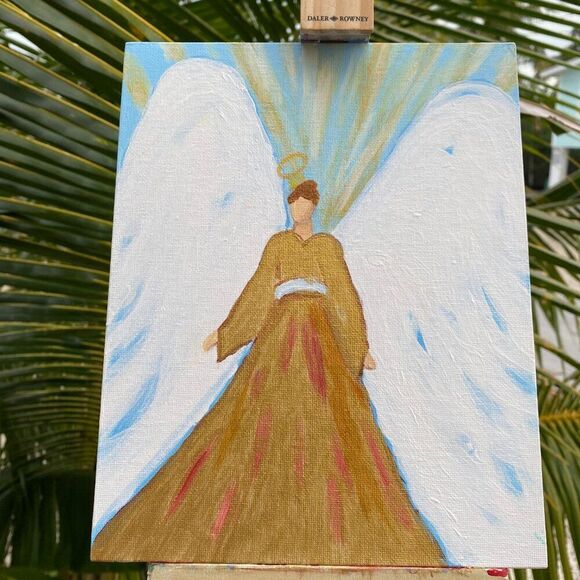 Angel Painting Perfect Religious Room Décor Celestial Serenity Christmas Angel - Picture 5 of 7